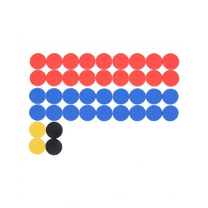 Magneter - 40 stk - 20mm - Bl/Rd