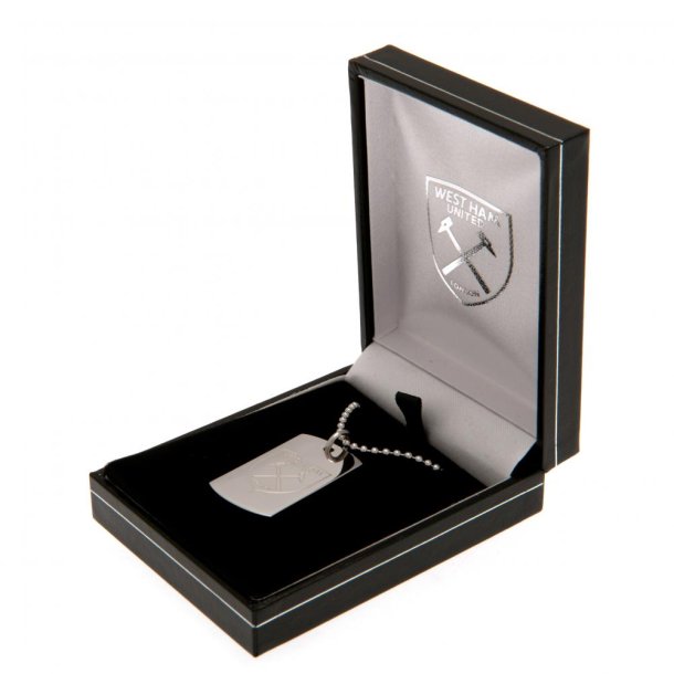 West Ham United F.C. Dog Tag Med Indgraveret Logo i Gaveske