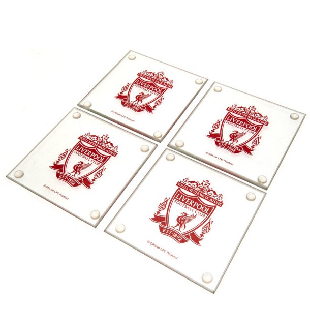 Liverpool FC Glas Bordskner - Pakke med 4 Stk.