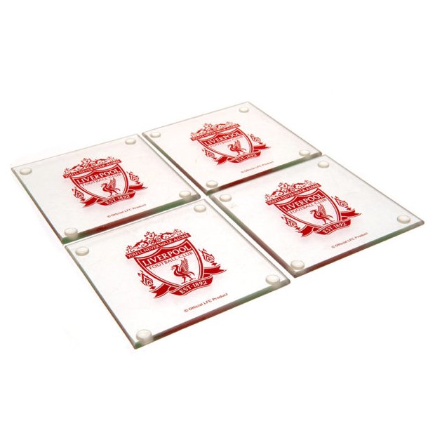 Liverpool FC Glas Bordskner - Pakke med 4 Stk.