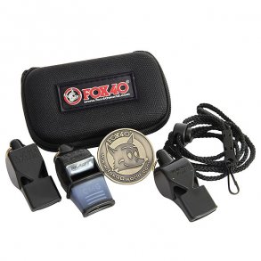 Fox 40 fljte + metal lodtrkningsmnt samlet i lille taske