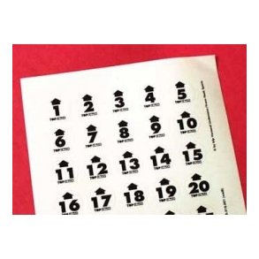 Klistermærkesæt - Model Top Coach - 20 mm - Hvid