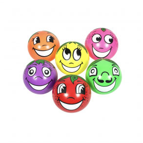 Bolde med Frugtansigter (25 CM) - 6 Stk. 