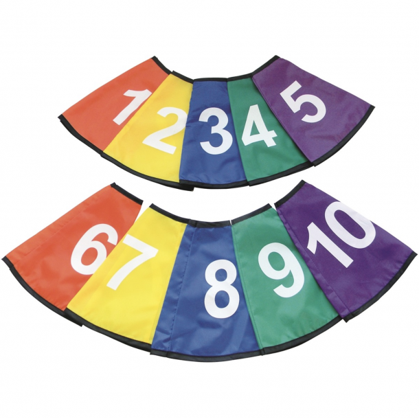 Keglehatte med nummer - 10 Stk.