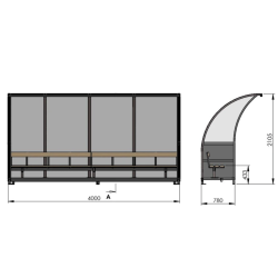 Spillerkabine - Model T-Alf