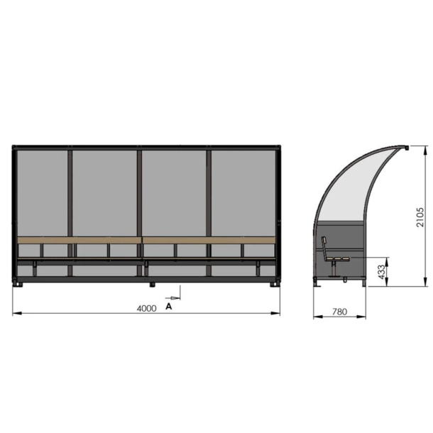 Spillerkabine - Model T-Alf