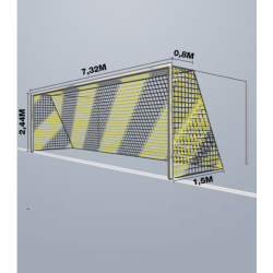 11-mands Fodboldnet - 7,5 x 2,5 x 0,80/1,50M - 2 Farvet - St