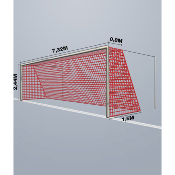 11-mands Fodboldnet - 7,5 x 2,5 x 0,80/1,50M - St