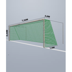 11-mands Fodboldnet - 7,5 x 2,5 x 0,80/1,50M - St