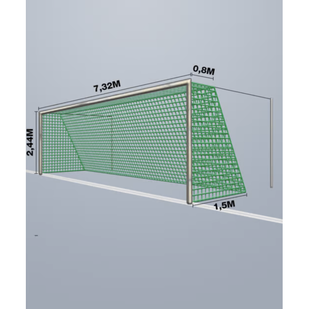 11-mands Fodboldnet - 7,5 x 2,5 x 0,80/1,50M - St