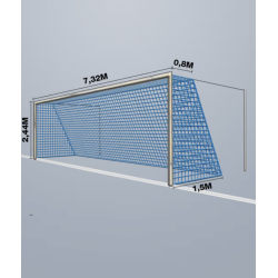 11-mands Fodboldnet - 7,5 x 2,5 x 0,80/1,50M - St