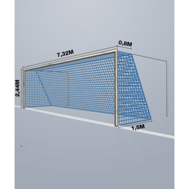 11-mands Fodboldnet - 7,5 x 2,5 x 0,80/1,50M - St