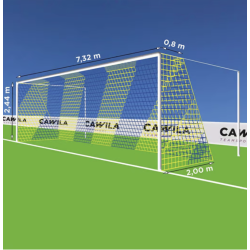11-mands Fodboldnet - 7,5 x 2,5 x 0,80/2M - 2 Farvet - St