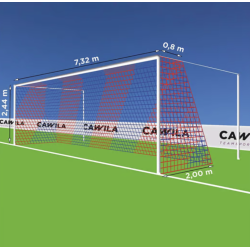11-mands Fodboldnet - 7,5 x 2,5 x 0,80/2M - 2 Farvet - St