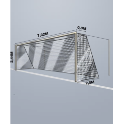11-mands Fodboldnet - 7,5 x 2,5 x 0,80/2M - 2 Farvet - St
