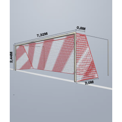 11-mands Fodboldnet - 7,5 x 2,5 x 0,80/2M - 2 Farvet - St