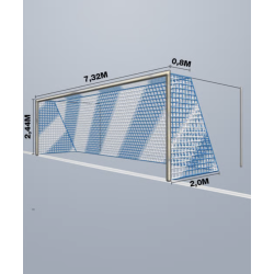 11-mands Fodboldnet - 7,5 x 2,5 x 0,80/2M - 2 Farvet - St