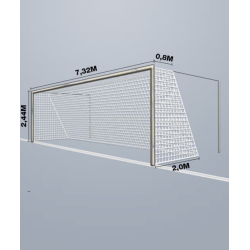 11-mands Fodboldnet - 7,5 x 2,5 x 0,80/2M - St