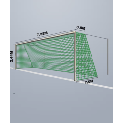11-mands Fodboldnet - 7,5 x 2,5 x 0,80/2M - St