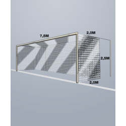 11-mands Fodboldnet - 7,5 x 2,5 x 2M - 2 Farvet - St