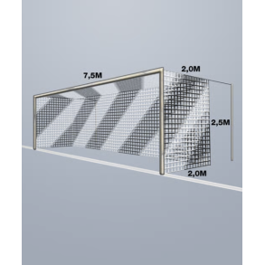 11-mands Fodboldnet - 7,5 x 2,5 x 2M - 2 Farvet - St
