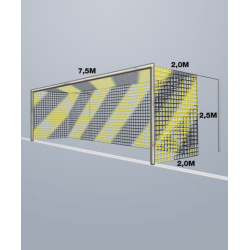 11-mands Fodboldnet - 7,5 x 2,5 x 2M - 2 Farvet - St