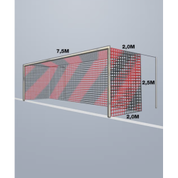 11-mands Fodboldnet - 7,5 x 2,5 x 2M - 2 Farvet - St