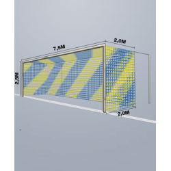 11-mands Fodboldnet - 7,5 x 2,5 x 2M - 2 Farvet - St