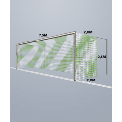 11-mands Fodboldnet - 7,5 x 2,5 x 2M - 2 Farvet - St