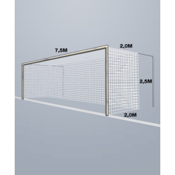 11-mands Fodboldnet - 7,5 x 2,5 x 2M - St