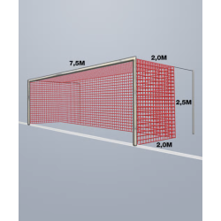 11-mands Fodboldnet - 7,5 x 2,5 x 2M - St