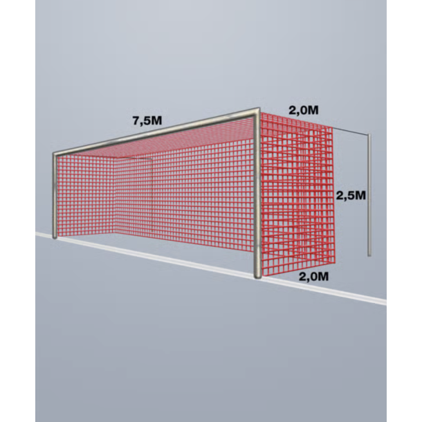 11-mands Fodboldnet - 7,5 x 2,5 x 2M - St