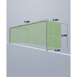 11-mands Fodboldnet - 7,5 x 2,5 x 2M - St