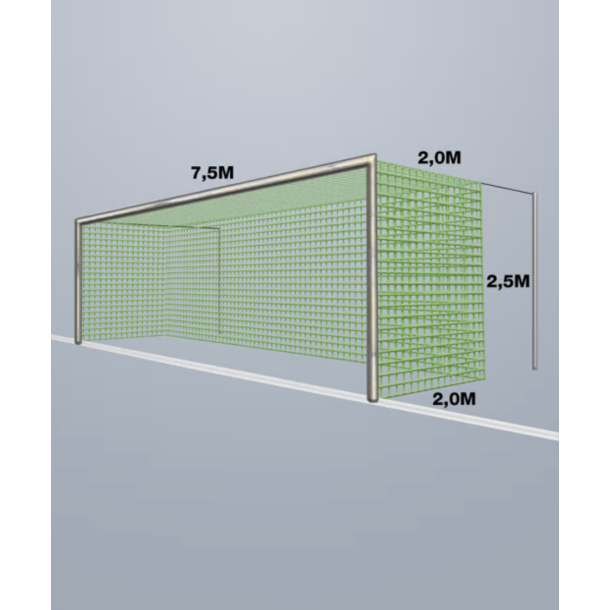 11-mands Fodboldnet - 7,5 x 2,5 x 2M - St