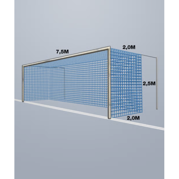 11-mands Fodboldnet - 7,5 x 2,5 x 2M - St