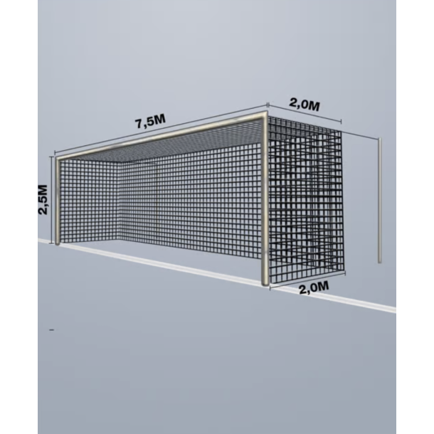 11-mands Fodboldnet - 7,5 x 2,5 x 2M - St
