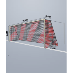 7-mands Fodboldnet - 5,15 x 2,05 x 0,80/1,50M - 2 Farvet - St