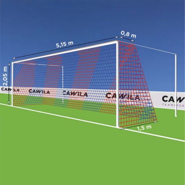 7-mands Fodboldnet - 5,15 x 2,05 x 0,80/1,50M - 2 Farvet - St
