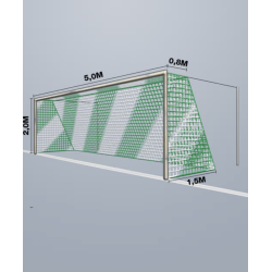 7-mands Fodboldnet - 5,15 x 2,05 x 0,80/1,50M - 2 Farvet - St