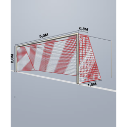 7-mands Fodboldnet - 5,15 x 2,05 x 0,80/1,50M - 2 Farvet - St
