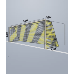 7-mands Fodboldnet - 5,15 x 2,05 x 0,80/1,50M - 2 Farvet - St