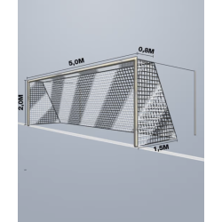 7-mands Fodboldnet - 5,15 x 2,05 x 0,80/1,50M - 2 Farvet - St