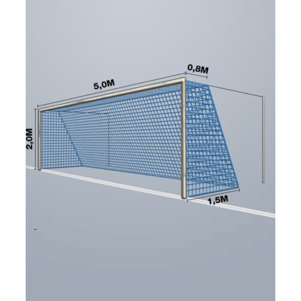 7-mands Fodboldnet - 5,15 x 2,05 x 0,80/1,50M - St