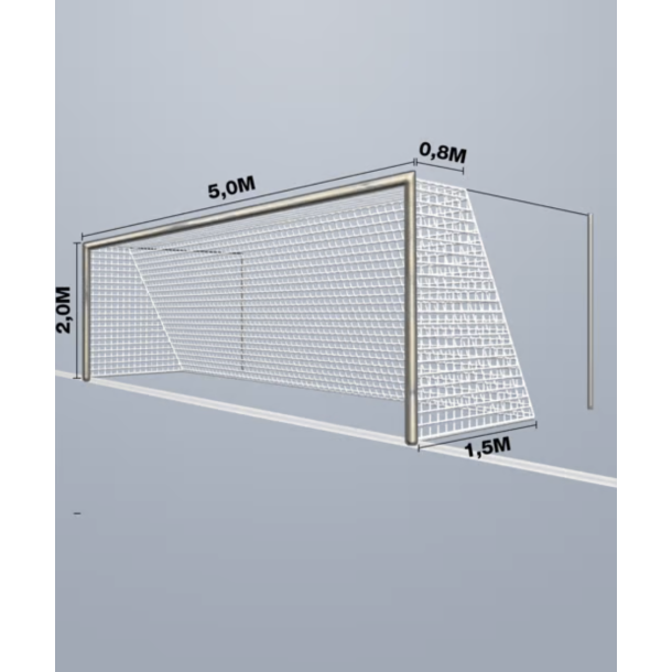 7-mands Fodboldnet - 5,15 x 2,05 x 0,80/1,50M - St