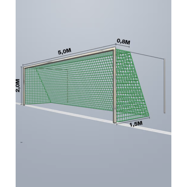 7-mands Fodboldnet - 5,15 x 2,05 x 0,80/1,50M - St