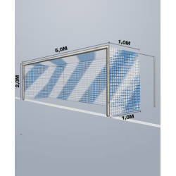7-mands Fodboldnet - 5,15 x 2,05 x 1/1M - 2 Farvet - St