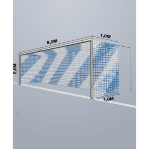 7-mands Fodboldnet - 5,15 x 2,05 x 1/1M - 2 Farvet - St