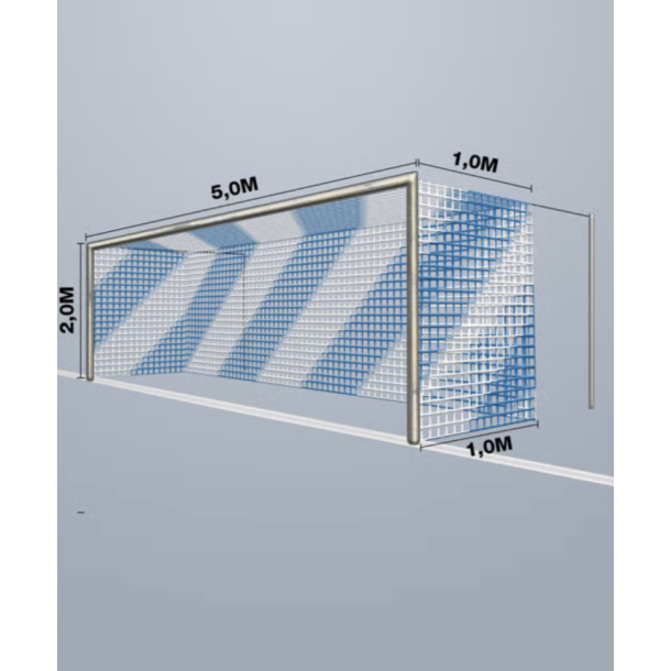 7-mands Fodboldnet - 5,15 x 2,05 x 1/1M - 2 Farvet - St