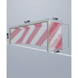 7-mands Fodboldnet - 5,15 x 2,05 x 1/1M - 2 Farvet - St