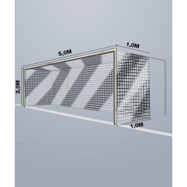 7-mands Fodboldnet - 5,15 x 2,05 x 1/1M - 2 Farvet - St